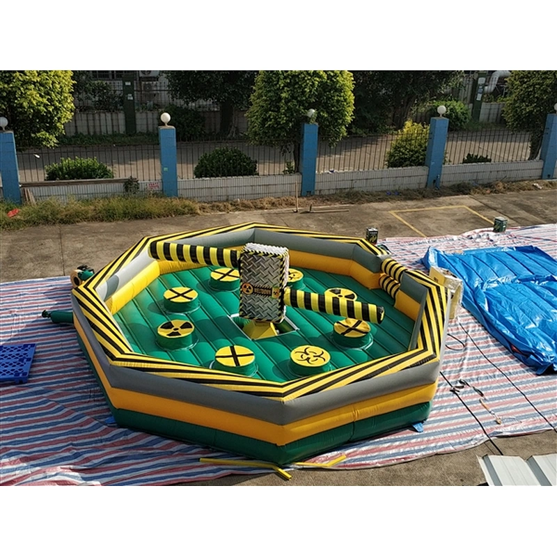 PVC material 8 players inflatable wipeout course for sale-6x6m