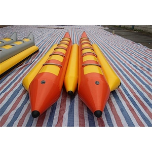 Inflatable Banana Boat 14 Persons Double Tubes Banana Boat Crazy Inflatable Water Toys Summer Hot Sale-5x1.9m