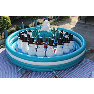 cold winter snowman on the ground fun city inflatable amusement park-12x12M