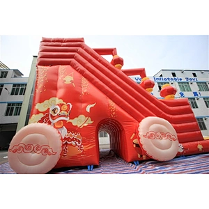 chinese style lucky dragon new year festival Inflatable Slide-8x6x7M