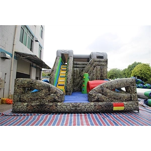 Trunk texture bouncer with slide jumping castle&Inflatable Combo-6x6x5M