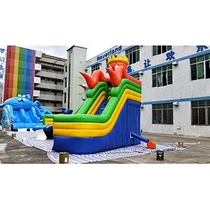 Small Toy Clearance Names Float Toys Sale Giant Water Slides Manufacturer Boat Colorful Octopus Inflatable Slide Price For Sale-11.3x3.6x4.55M