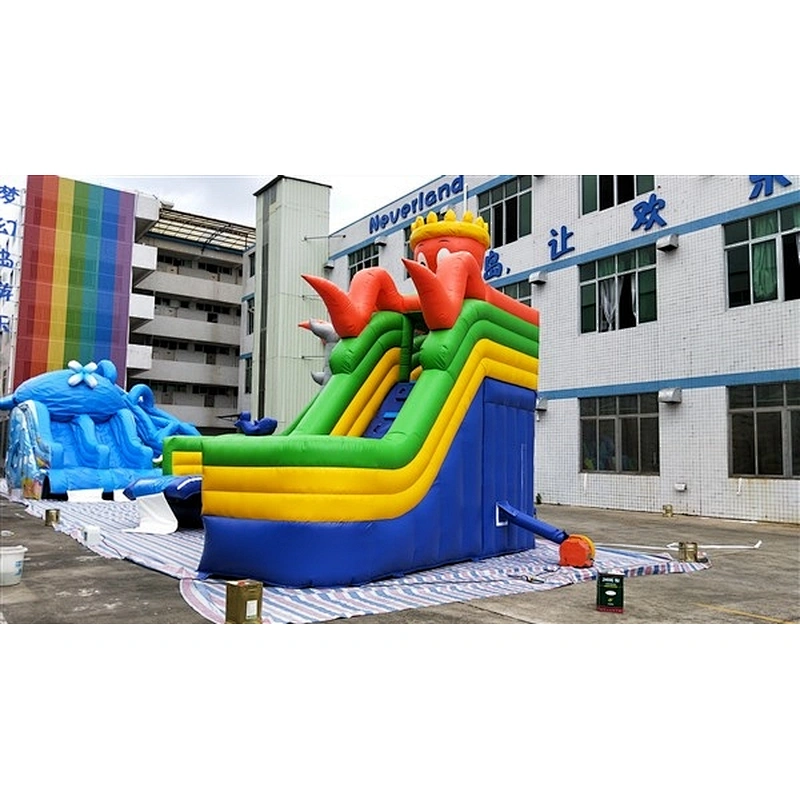 Small Toy Clearance Names Float Toys Sale Giant Water Slides Manufacturer Boat Colorful Octopus Inflatable Slide Price For Sale-11.3x3.6x4.55M