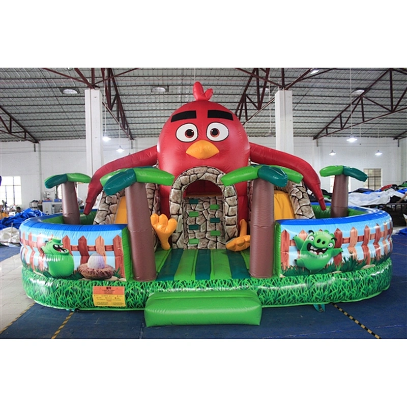 red angry bird coconut tree bouncer with slide jumping castle&Inflatable Combo-4.5x7x4.2M