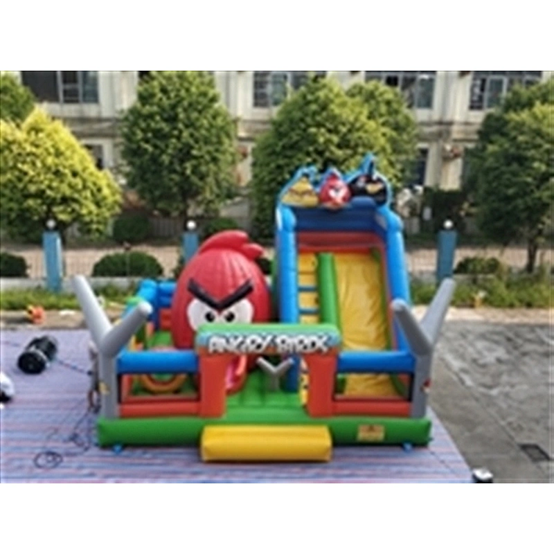 angry birds bouncer with slide fun city inflatable amusement park-6x6x5M