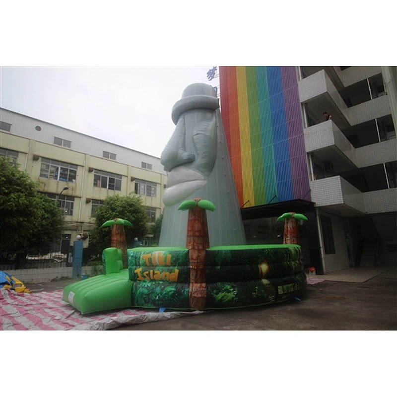 Inflatable Rock Climbing Wall Commercial Inflatable Adult Climbing Wall Rock Bouncer for Sale human face 7x7x8m