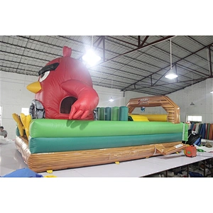 red angry birds bouncer jumping castle obstacle course equipment which is belonging to inflatable obstacle course for sale-13.5x3.5x4.7M