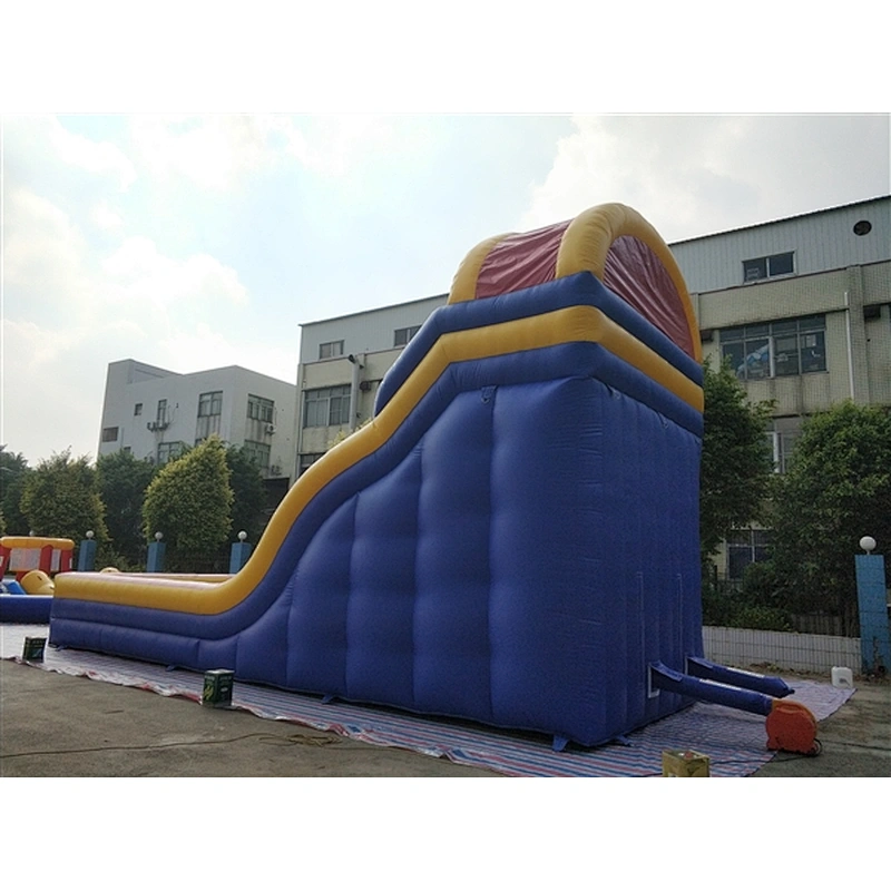blue yellow red inflatable bouncer slide basic slide Inflatable Slide-10x4x5.5M