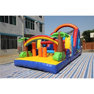 bouncer with slide obstacle course inflatable inflatable obstacle inflatable obstacle course-12x4x5M