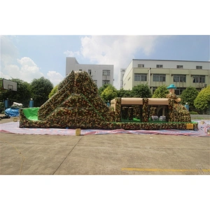 green Camouflage obstacle course inflatable inflatable obstacle inflatable obstacle course-12x2.8x3.5M
