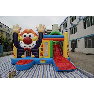 waving smiling clown bouncer with slide jumping castle&Inflatable Combo-5.2x5x3.8M