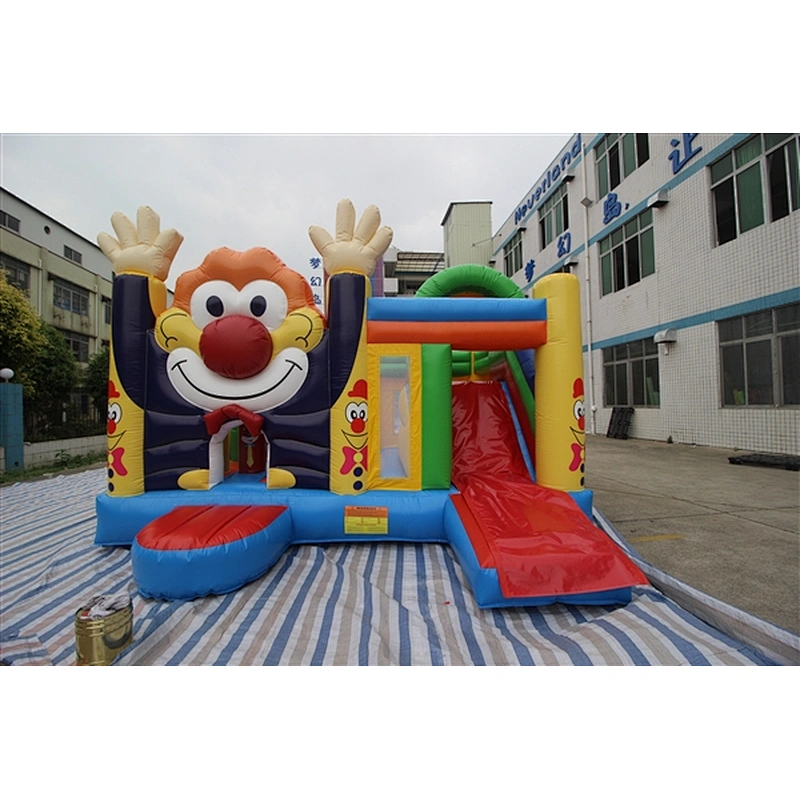 waving smiling clown bouncer with slide jumping castle&Inflatable Combo-5.2x5x3.8M