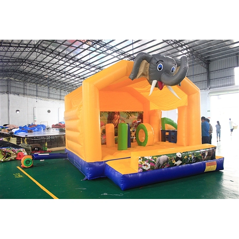 yellow elephant bouncer with slide jumping castle&Inflatable Combo-6x5x4M