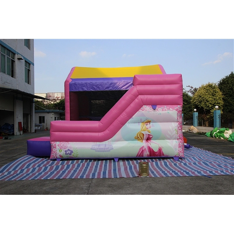 pink Cinderella princess bouncer with slide jumping castle&Inflatable Combo-6x4x4M