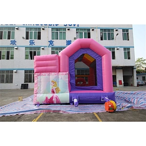 pink Cinderella princess bouncer with slide jumping castle&Inflatable Combo-6x4x4M