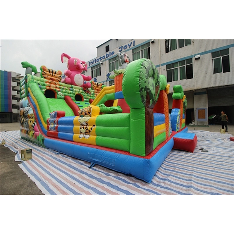 animal gathering zoo pink elephant fun city inflatable amusement park inflatable castle-10x8M