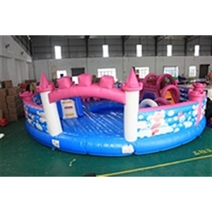 inflatable bouncer jumping castle  inflatable castle pink pony -11x11x4M