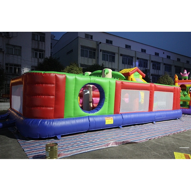 bouncer with slide fun city inflatable amusement park-10x5x4M