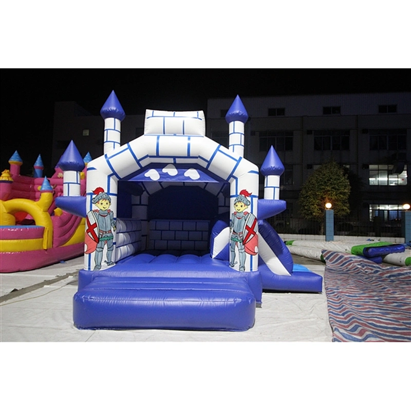 blue and white soliders sentinel bouncer with slide jumping castle&Inflatable Combo-4x4.35x3M