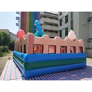 angry birds bouncer with slide fun city inflatable amusement park-7x6x4.7M