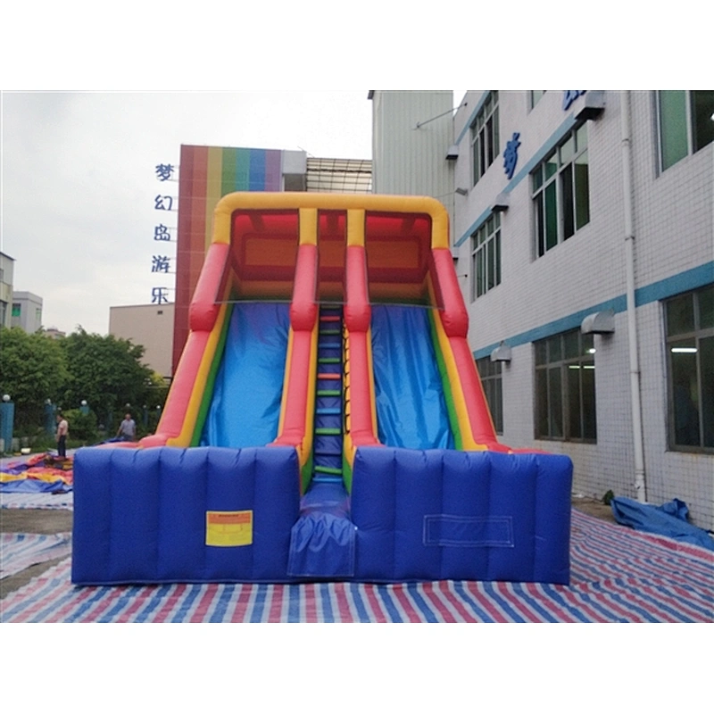 blue green yellow red inflatable bouncer slide basic slide Inflatable Slide-7.5x5x6.5M