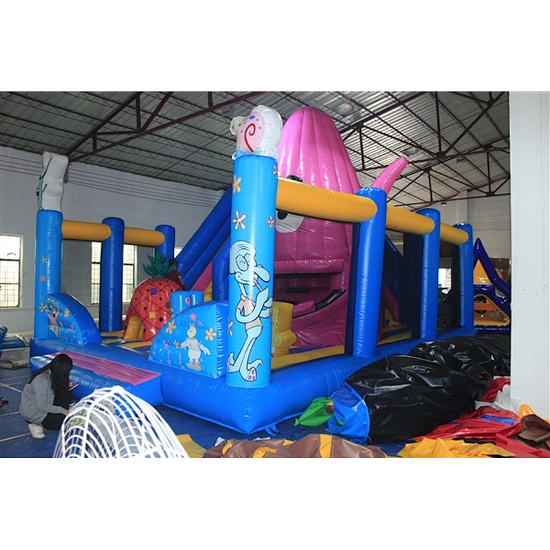 spongebob and Patrick star fun city inflatable amusement park-8x6x5M