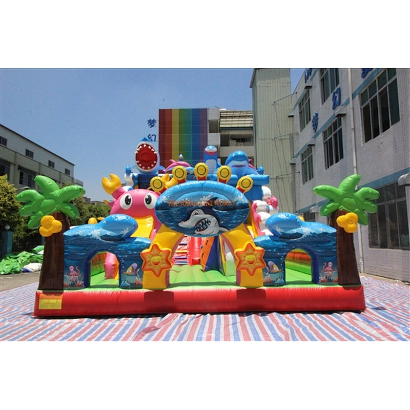 amusement park animal gathering shark crab inflatable bouncer slide Inflatable Slide-12x7x8.5M