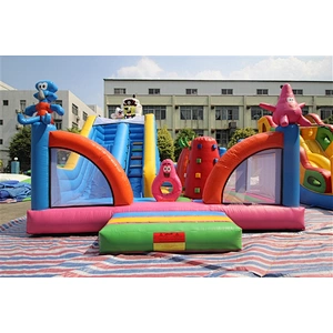 spongebob and patrick star theme fun city inflatable amusement park-6x6x5M