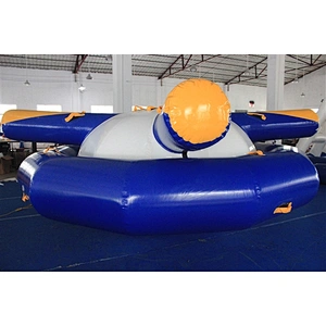 High Quality Giant Blue Inflatable Saturn Spinning Top Toy Water Sports Equipment-4x4x1.8M