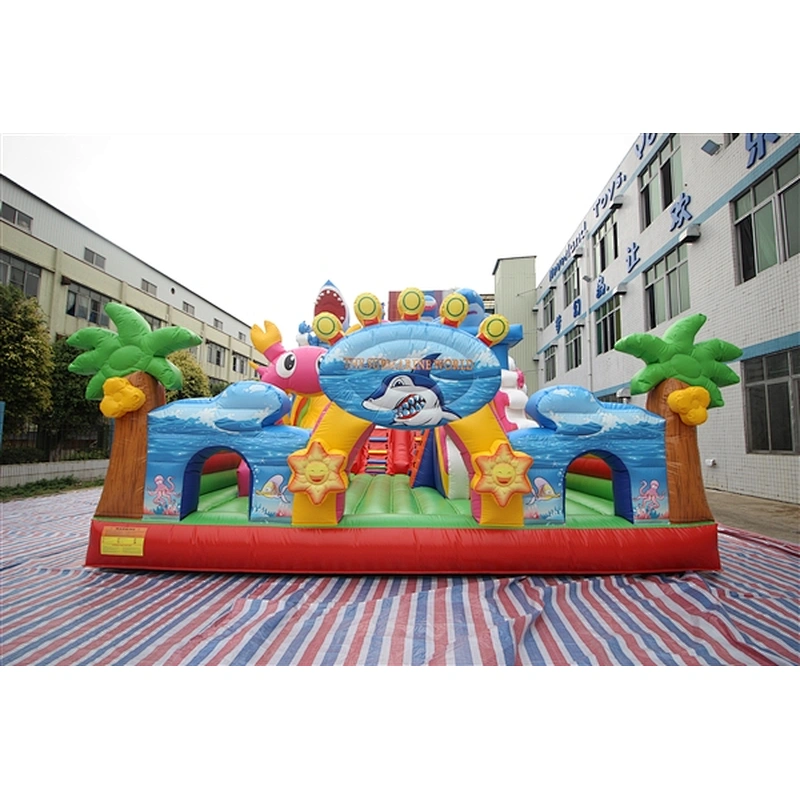 giant fierce shark Underwater World fun city inflatable amusement park-12x7x8.5M