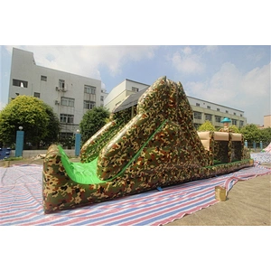 green Camouflage obstacle course inflatable inflatable obstacle inflatable obstacle course-12x2.8x3.5M