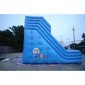 blue slide with polar bear monkey cat inflatable bouncer slide Inflatable Slide-7x7x6.5M
