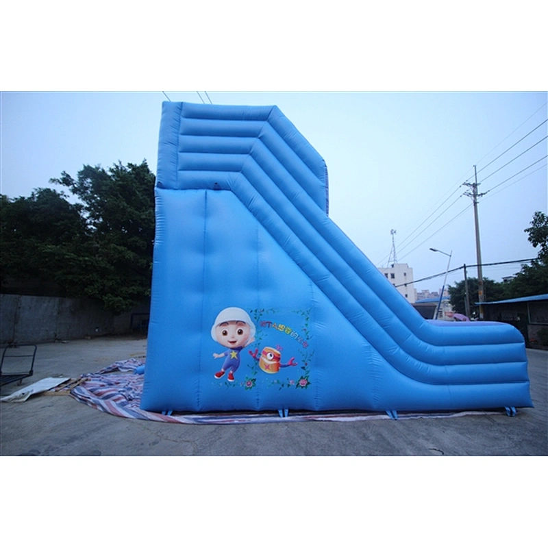blue slide with polar bear monkey cat inflatable bouncer slide Inflatable Slide-7x7x6.5M