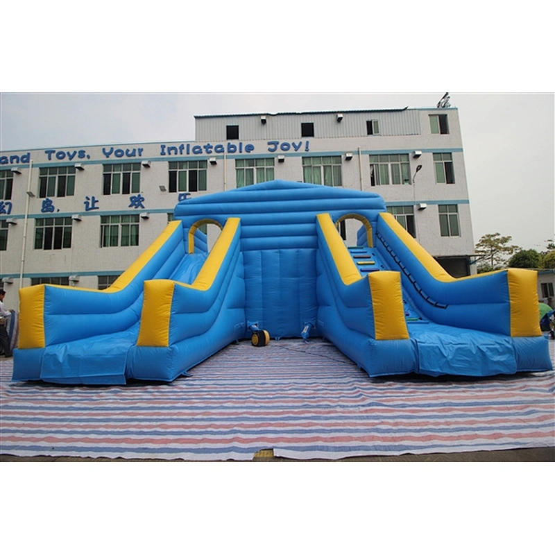 blue basic slide Inflatable Slide-9x7.6x5.8M