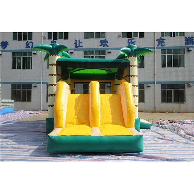 Hawaii monkey coconut tree jungle bouncer with slide jumping castle&Inflatable Combo-5.5x4x4M