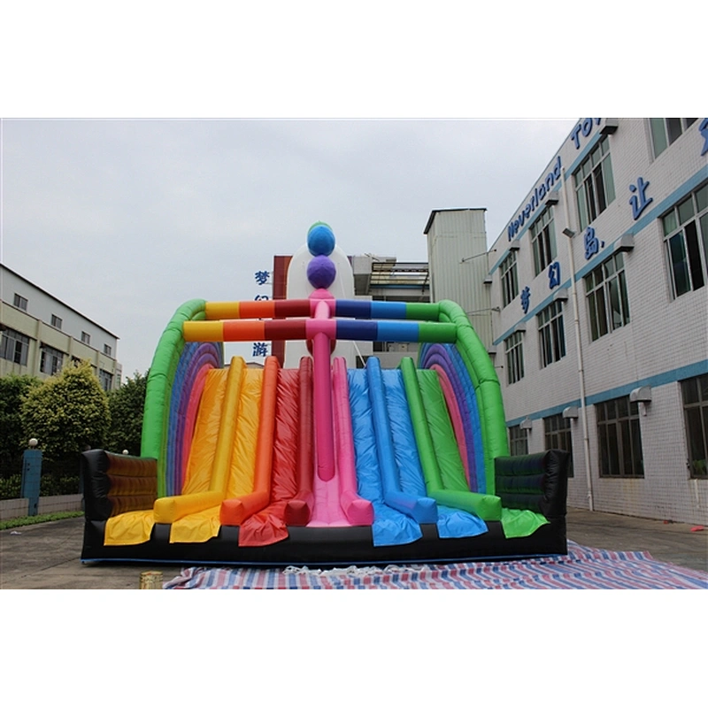 giant colorful rainbow Unicorn slide-25x12x6.8m