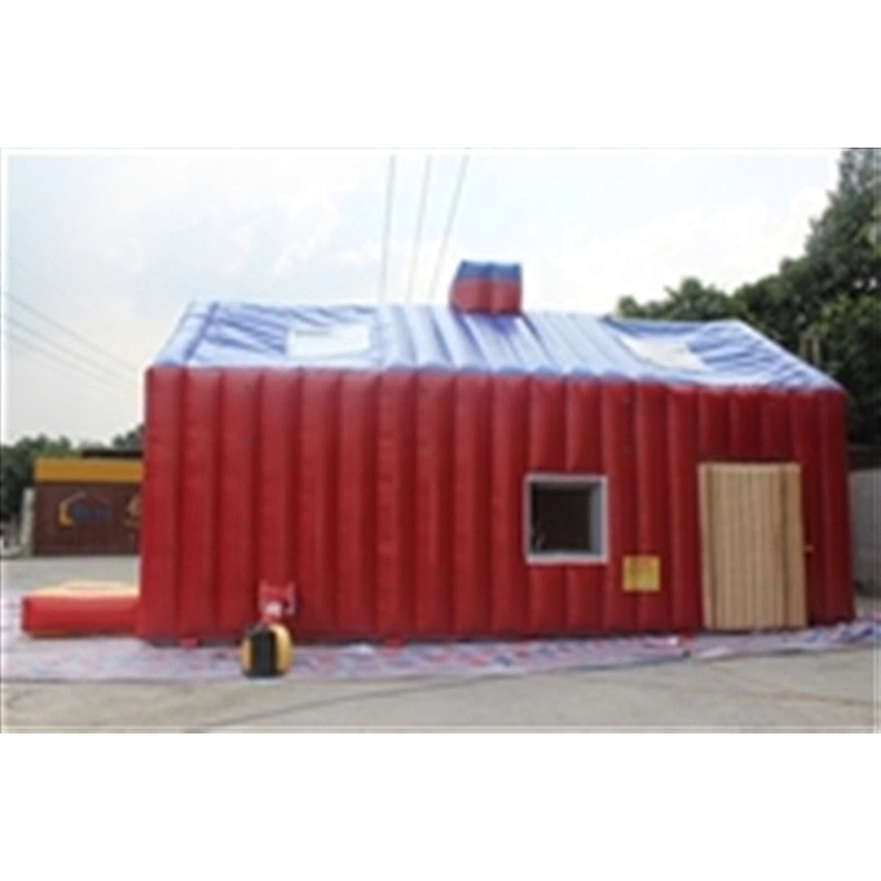 red blue cabin house bouncer inflatable jumping castle inflatable castle-8.84x5.18x4.45M
