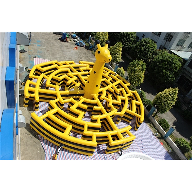 High Quality inflatable giraffe circular maze outdoor inflatable sport games for sale-18x18x9M