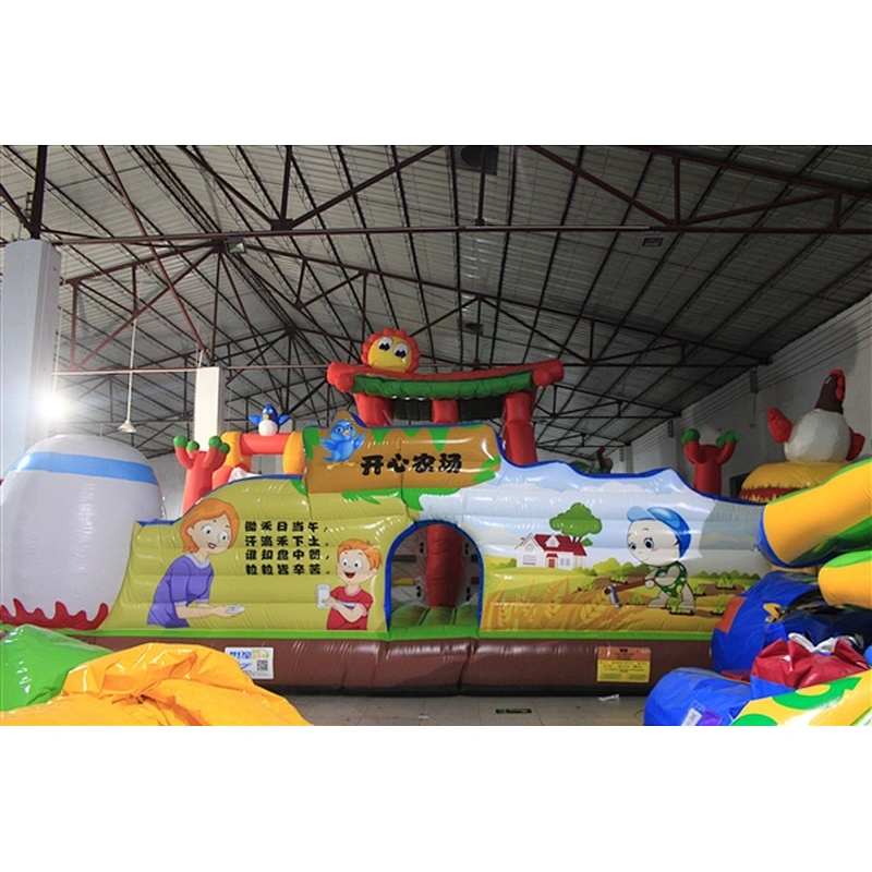 happy farm Rice cylinder fun city inflatable amusement park-12.5x8x6M