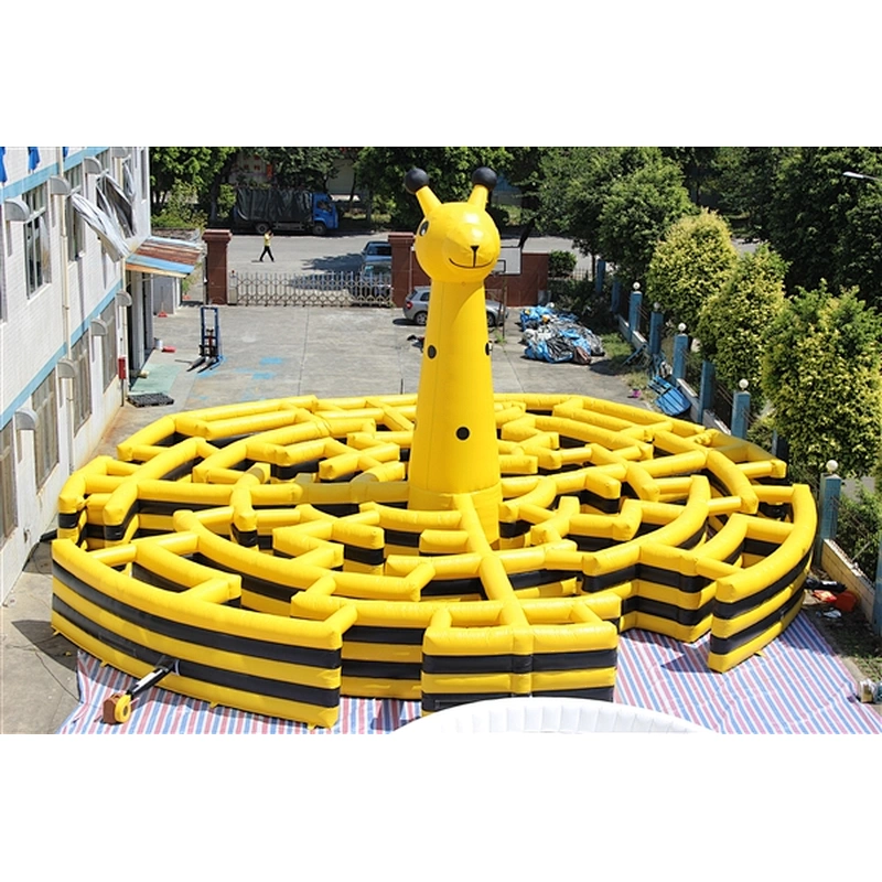 High Quality inflatable giraffe circular maze outdoor inflatable sport games for sale-18x18x9M