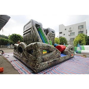 Trunk texture bouncer with slide jumping castle&Inflatable Combo-6x6x5M
