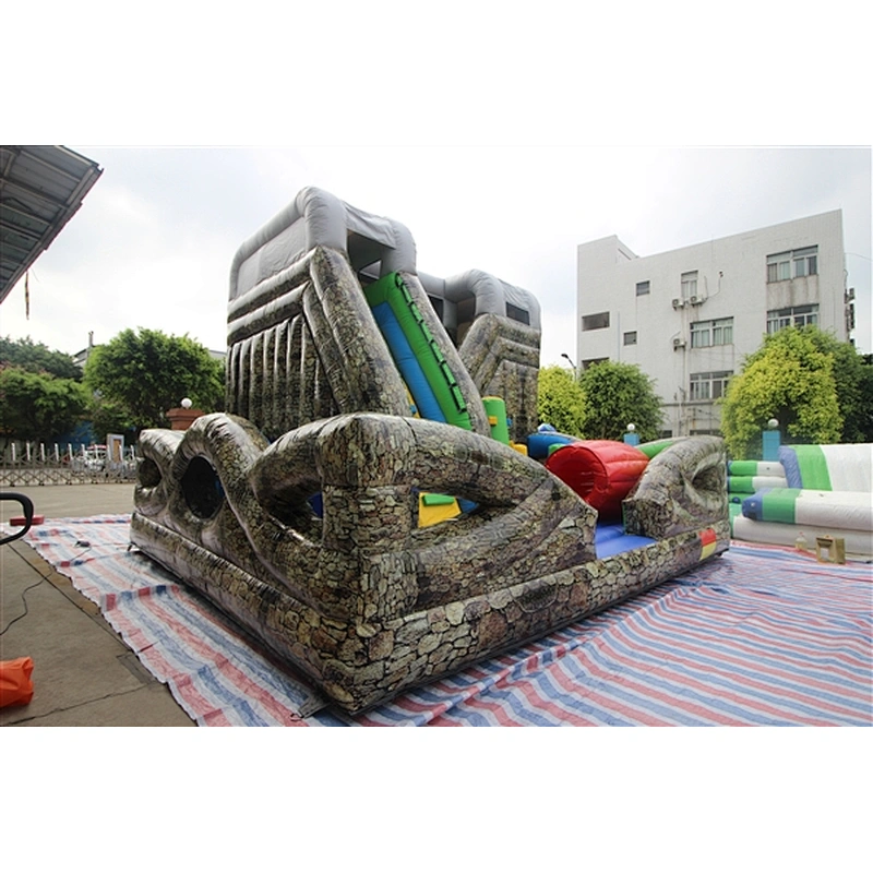 Trunk texture bouncer with slide jumping castle&Inflatable Combo-6x6x5M
