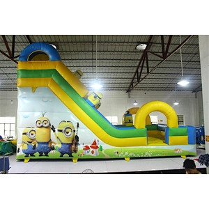 Minions yellow man yellow inflatable bouncer slide Inflatable Slide-7x4x4.5M