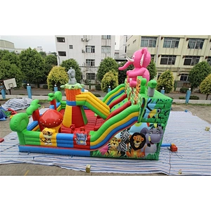 animal gathering zoo pink elephant fun city inflatable amusement park inflatable castle-10x8M