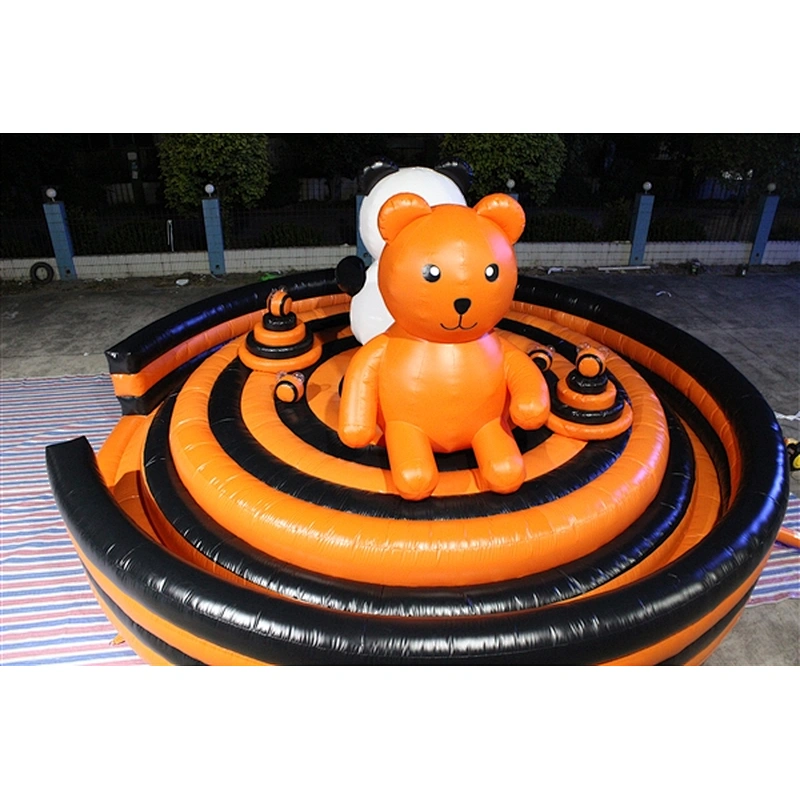 sitting bear on the ground fun city inflatable amusement park-10x10x4M
