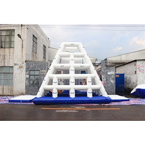 Best Quality Amusement Park Water Toys Giant Blue White Inflatable Water Tower Toys For Sale-7x4.6x5+1.7x1M