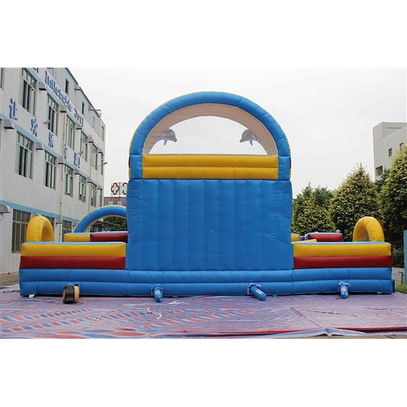 inflatable slide with pool-pool 12x12x1m+slides 12x6x6.5m