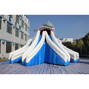 Water ripple giant fierce shark showing teeth Inflatable Slide