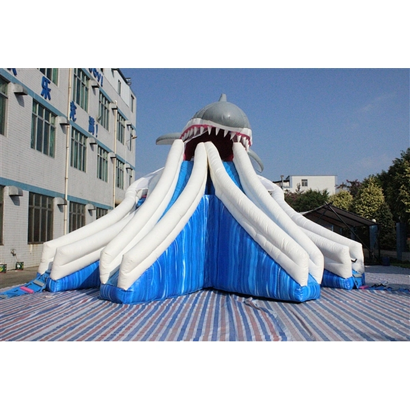 Water ripple giant fierce shark showing teeth Inflatable Slide