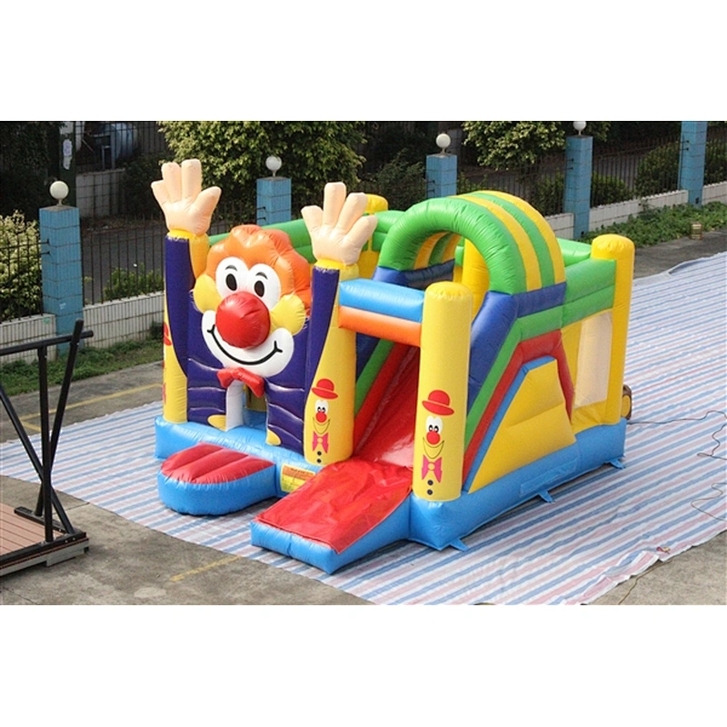 waving smiling clown bouncer with slide jumping castle&Inflatable Combo-5x4x3.5m